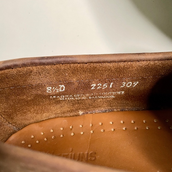 G.H. Bass Brown Leather & Camo Weejuns Penny Loafers Men's 8.5 D Shoes - Picture 11 of 16